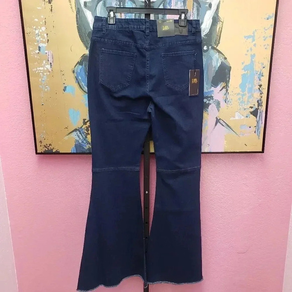 L & B Dark Studded Flare Jeans - Picture 4 of 5